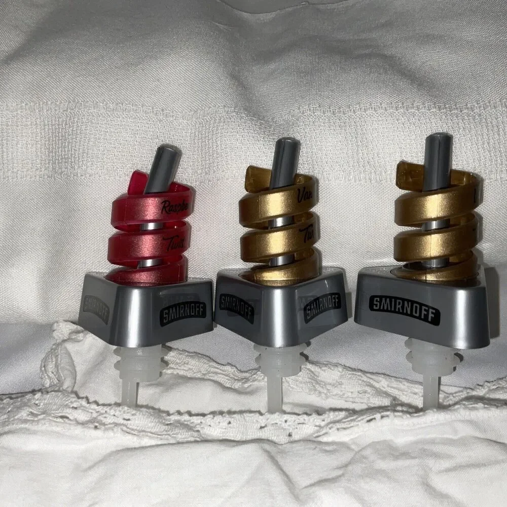 Smirnoff Vodka Raspberry Vanilla Liquor Dispensers Bottle Stoppers Pourers Lot/5